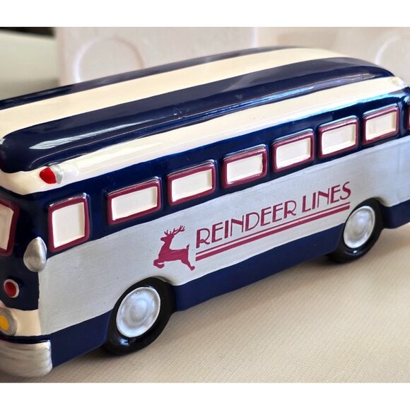 Department 56 Snow Village "A Ride On The Reindeer Lines" Handpainted Ceramic Ac - Picture 10 of 13